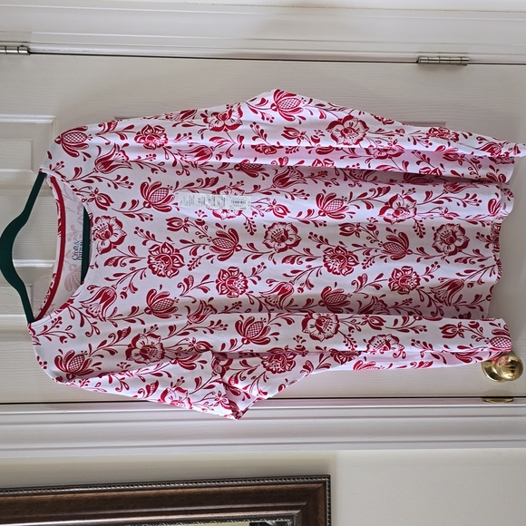 CROFT AND BARROW WOMEN'S PLUS SIZE SHORT SLEEVE RED & WHITE PULLOVER TOP SIZE 4X - Picture 5 of 11